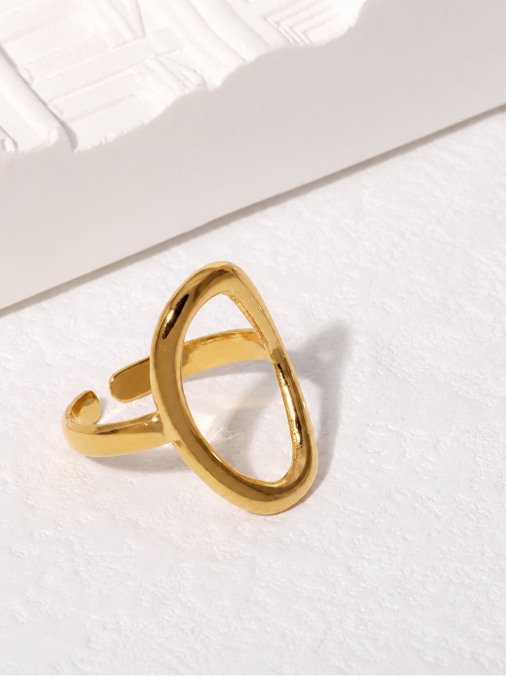 Minimalist Open Oval Ring | Gold PVD Stainless Steel